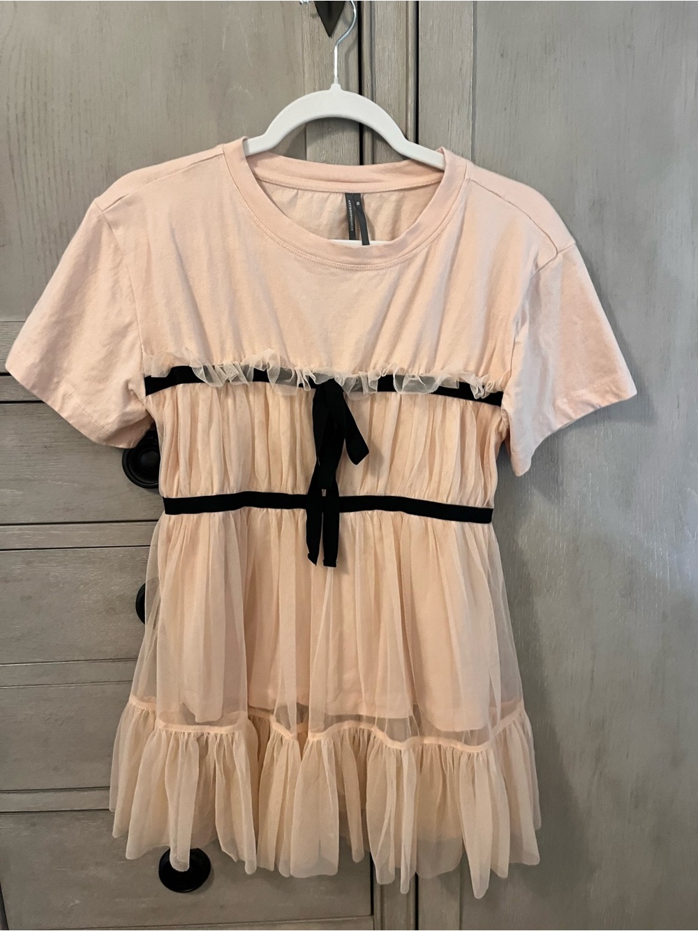Anthropologie Tiered Bow Tulle Tee
